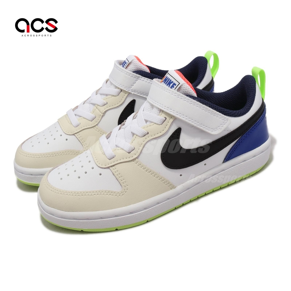 Nike 休閒鞋 Court Borough Low 2 SE PSV 中童 女鞋 米白 白黑 經典 拼接 FB1880-101