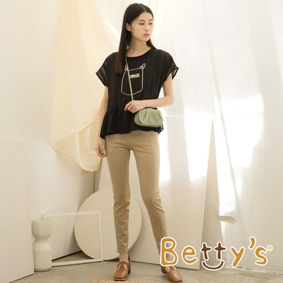 betty’s貝蒂思　彈性鬆緊修身長褲(駝色)