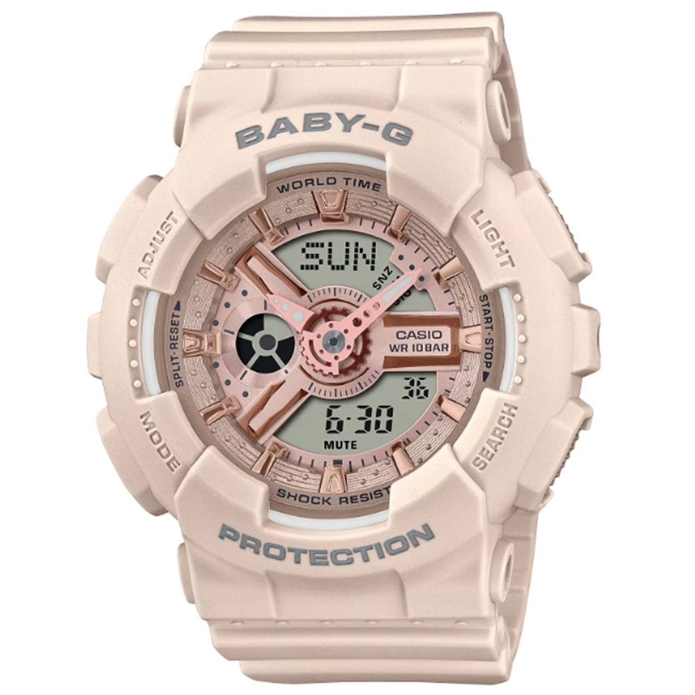 CASIO 卡西歐  BABY-G 粉嫩青春百搭時尚運動腕錶 粉 BA-110XCP-4A_43.4mm