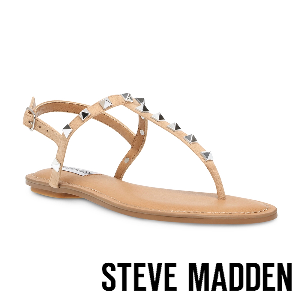 STEVE MADDEN-GENERATE 鉚釘夾角平底涼鞋-棕色