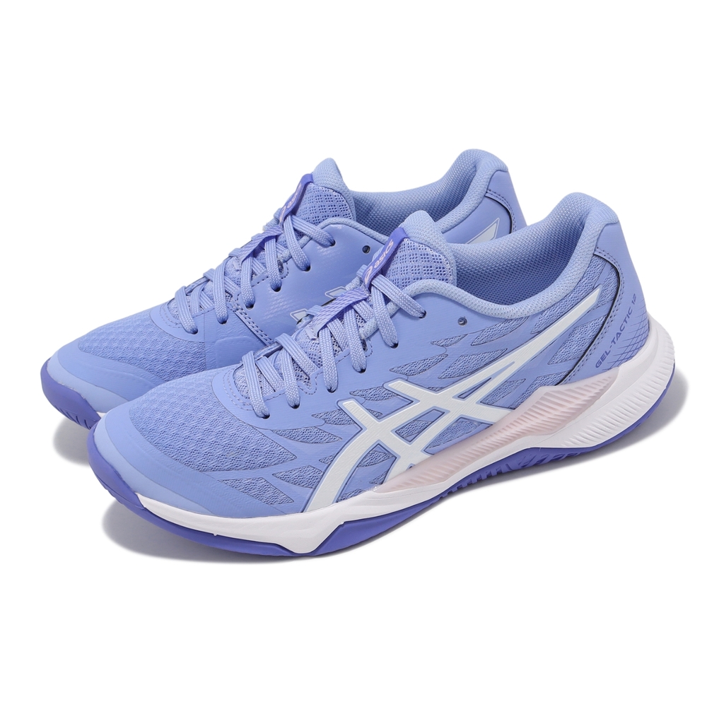 Asics 排球鞋 GEL-Tactic 12 女鞋 紫 白 吸震 回彈 亞瑟膠 室內運動 羽排鞋 亞瑟士 1072A092400