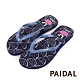 Paidal 墨鏡兔吃西瓜夾腳涼拖鞋-藍 product thumbnail 1
