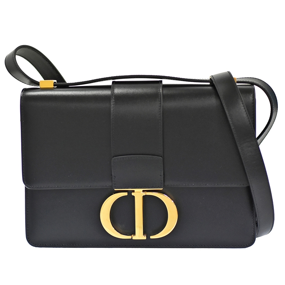 Dior 經典30 MONTAIGNE系列小牛皮CD字母壓釦肩背包(黑色)