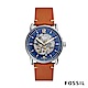 FOSSIL COMMUTER 透視機械錶-藍x焦糖 約42mm ME3159 product thumbnail 1