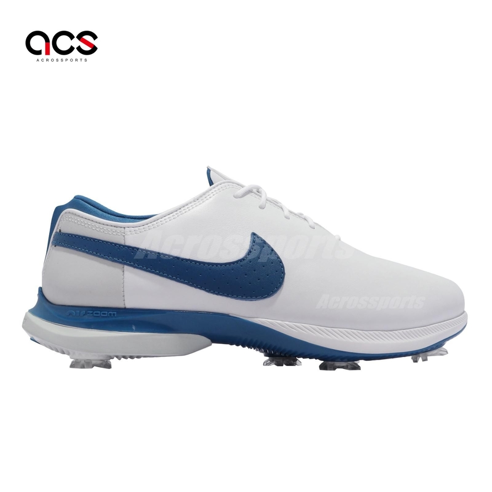 Nike 高爾夫球鞋Air Zoom Victory Tour 2 寬楦男鞋白藍氣墊可拆式鞋釘