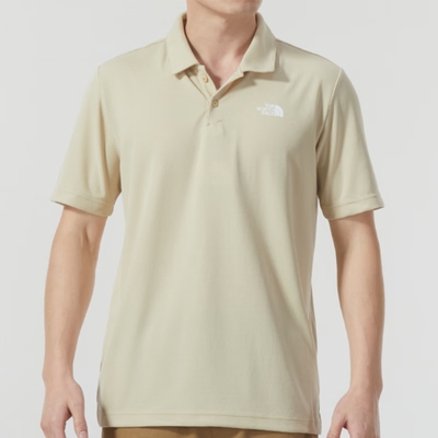 The North Face 北臉 上衣 男款 短袖上衣 運動 POLO衫 M WANDER POLO 奶茶 NF0A7QOW3X4