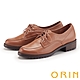 ORIN 真皮素面低跟德比鞋 棕色 product thumbnail 1