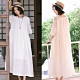 洋裝-緹花亞麻蕾絲白色仙女長裙寬鬆-設計所在 product thumbnail 1
