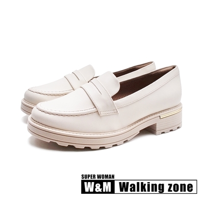 WALKING ZONE SUPER WOMAN莫卡辛樂福鞋 女鞋-米白