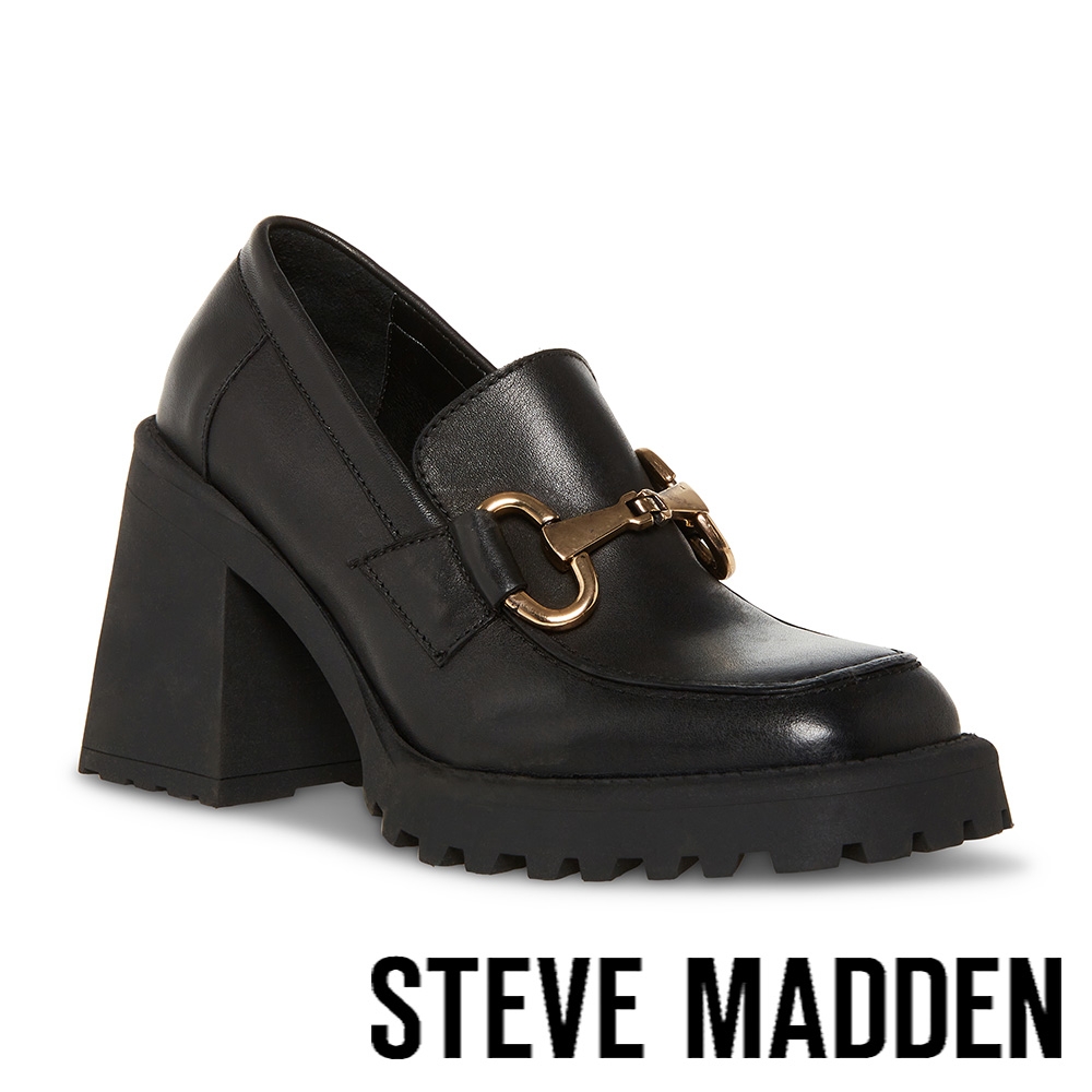 STEVE MADDEN-UPTOWNGRL 馬銜釦粗跟樂福鞋-黑色