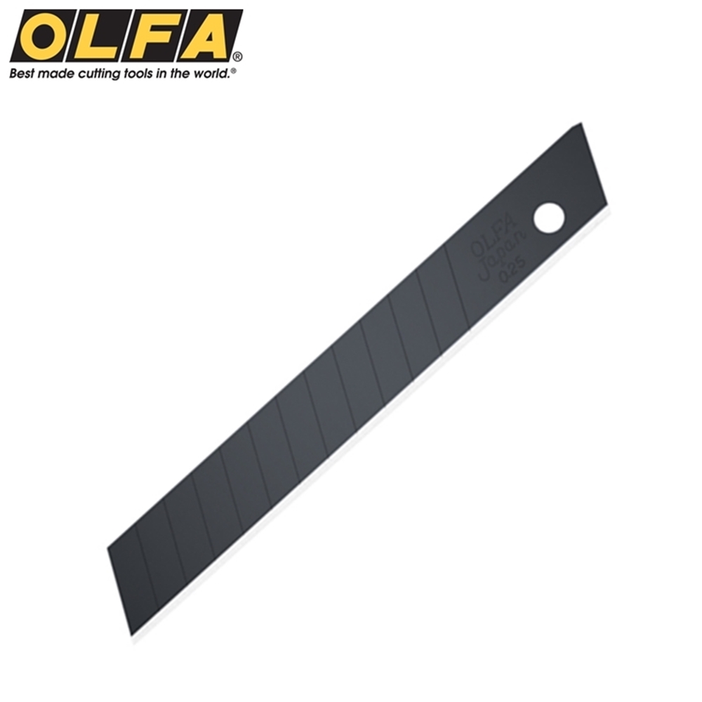 日本OLFA特專黑刃折斷式美刀工刀片替刀FWB-10(合金工具鋼;10枚入)適145B、CS-5、FWP-1、MT-1/WP