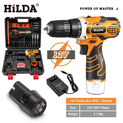 【HILDA】希爾達系列12V電鑽起子+20件工具組(單電組) HL12-1S