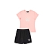 FILA KIDS 女童舒適休閒運動套裝 上衣+短褲-粉橘 5WTY-4915-PK product thumbnail 1