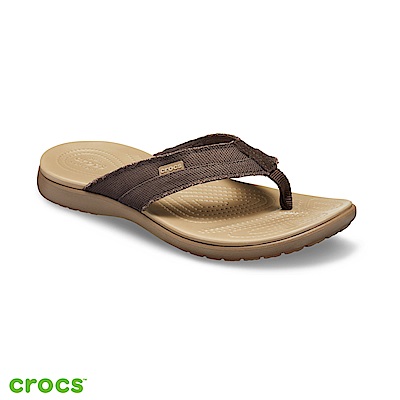 Crocs 卡駱馳 (男鞋) 聖克魯茲帆布人字拖 205612-22Y