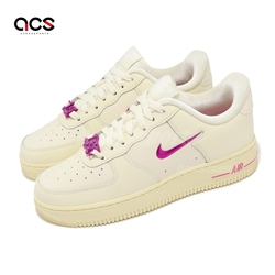 Nike 休閒鞋 Wmns Air Force 1 07 SE 女鞋 米白 桃紅 AF1 Just Do It FB8251-101