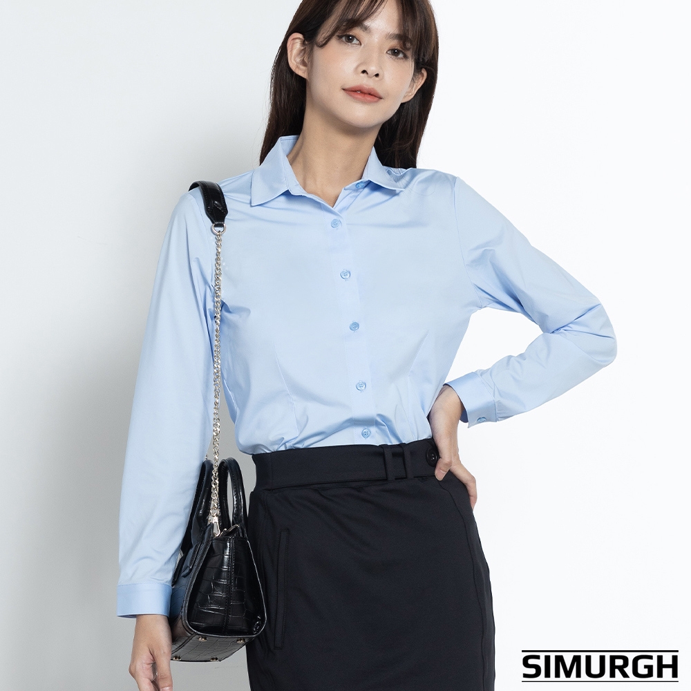 SIMURGH-舒仕裝-襯衫(女版)(中藍色/淺藍色)