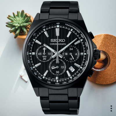 SEIKO精工 CS系列 條紋設計 三眼計時手錶 SBTR037J 8T63-01T0SD (SK034)