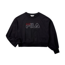 FILA #LINEA ITALIA 長袖圓領T恤-黑 5TET-5422-BK