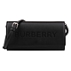 BURBERRY  烙印LOGO牛皮革皮夾式斜背包(黑) product thumbnail 1