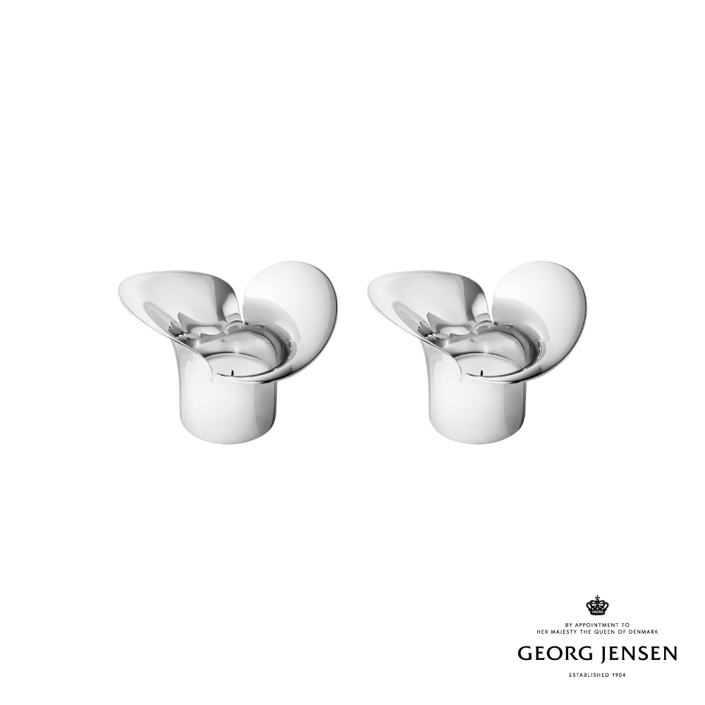 Georg Jensen 喬治傑生 BLOOM BOTANICA 蠟燭杯燭臺，二件組