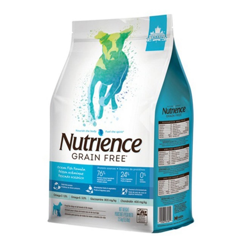 加拿大Nutrience紐崔斯GRAIN FREE無穀養生犬-六種魚(深海鱈魚&漢方草本) 2.5kg(5.5lbs) (NT-F6181)