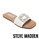 (夏日休閒推薦鞋)【線上獨家款!】STEVE MADDEN-TICKET 鑽飾平底涼拖鞋-白色 product thumbnail 1