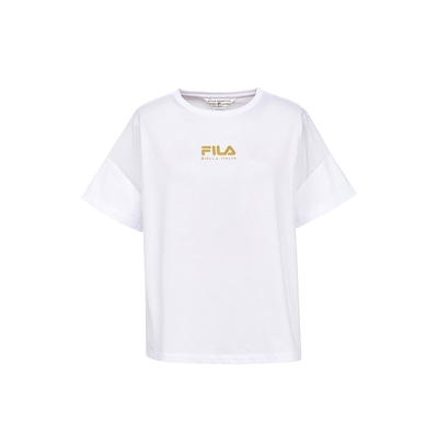 FILA 女短袖圓領T恤-白色