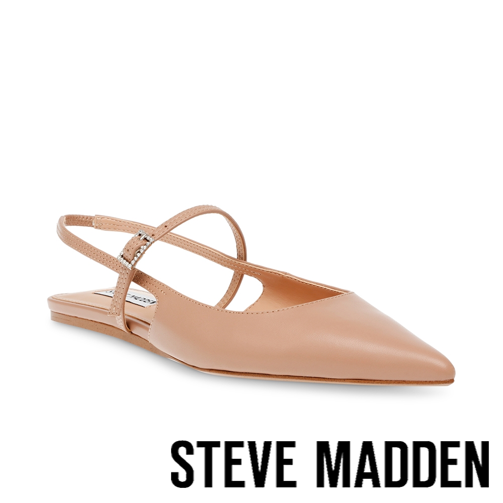 STEVE MADDEN-KRYSTEN 尖頭繞踝平底鞋-杏粉色