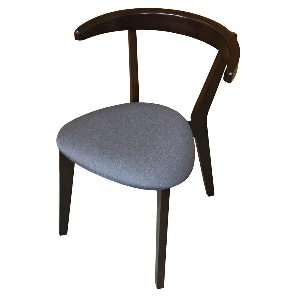 AS DESIGN雅司家具-Carlin胡桃色灰布面實木餐椅-44.5x49x71cm(四入組)
