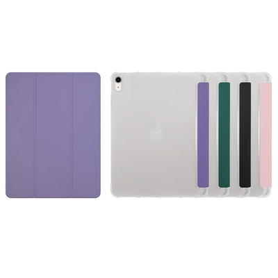 Metal-Slim Apple iPad Air 10.9吋(第5代) 2022 TPU軟殼全包覆三折立架式防摔保護皮套(內置筆槽)