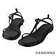山打努SANDARU-涼鞋 工字細帶低跟圓跟涼鞋-黑 product thumbnail 1