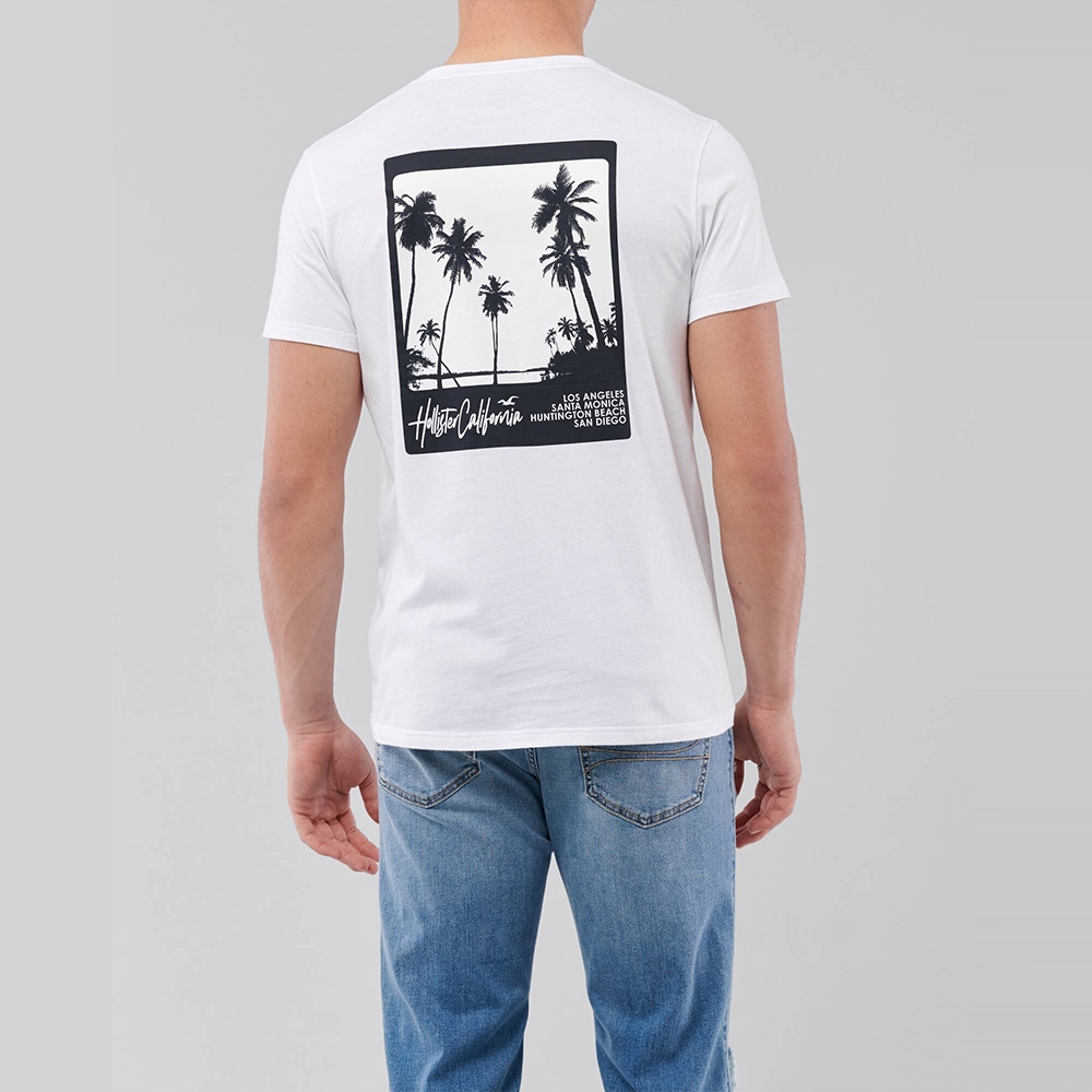 Hollister 經典印刷UV變色夕陽圖案短袖T恤-白色