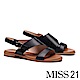 涼鞋 MISS 21 率性俐落剪裁真皮低跟涼鞋－黑 product thumbnail 1