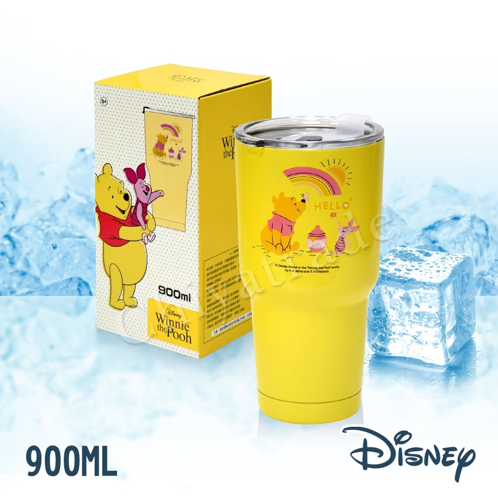 迪士尼Disney 雙層不鏽鋼真空保冰保溫冰霸杯900ml-小熊維尼(限量發行)
