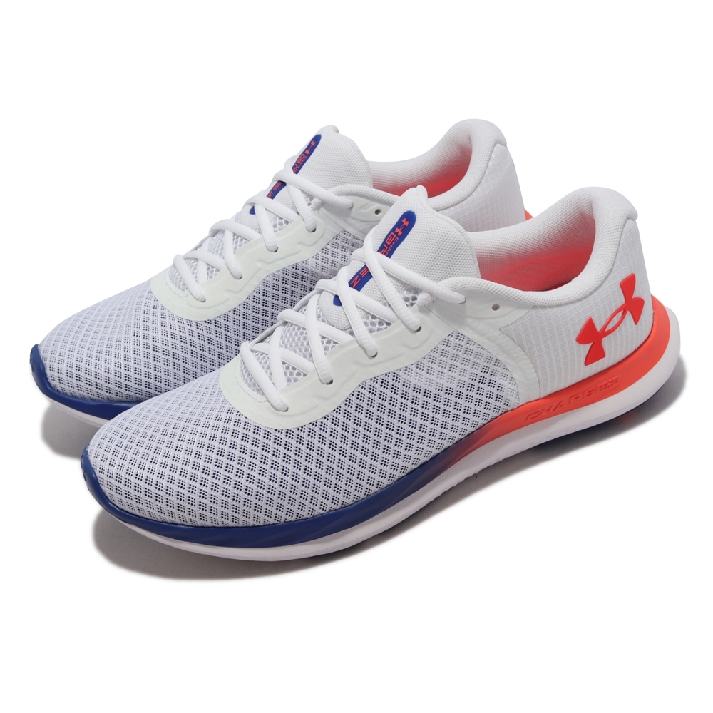 Under Armour 慢跑鞋 UA Charged Breeze 白 藍 橘紅 路跑 男鞋 避震 3025129103