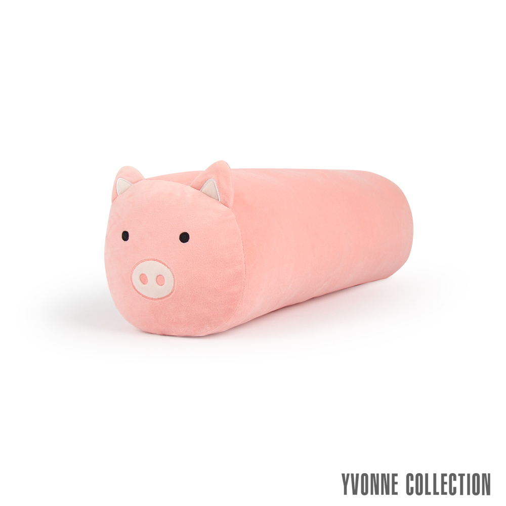 Yvonne Collection 豬豬圓筒長抱枕-粉橘紅