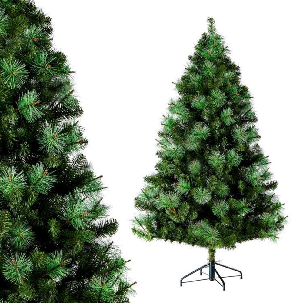 摩達客 台灣製7呎/7尺(210cm)PVC+ 松針深淺綠擬真混合葉聖誕樹 裸樹(不含飾品不含燈)