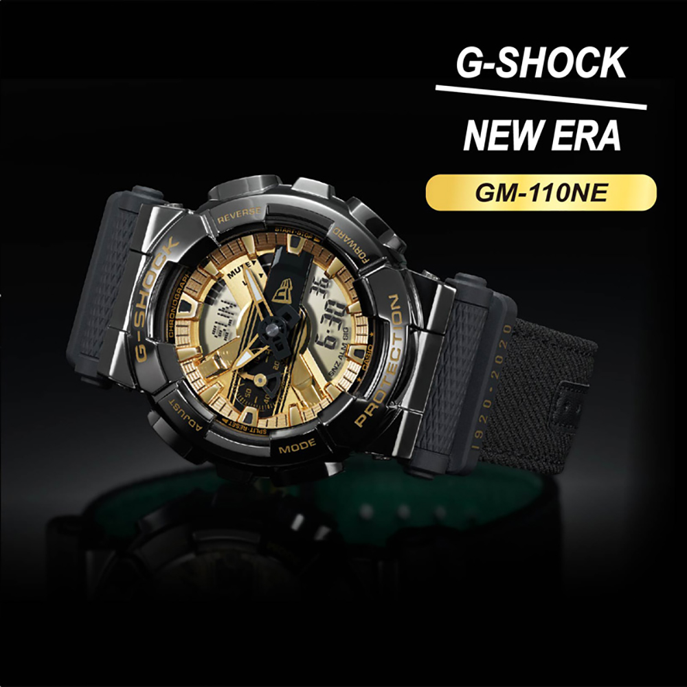 CASIO卡西歐 G-SHOCK 黑金 NEW ERA聯名 GM-110NE-1A_48.8mm