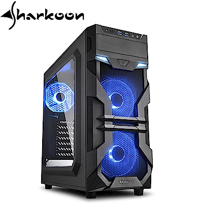 Sharkoon 旋剛 VG7-W 光影者 藍 透側 ATX 電腦機殼 電腦主機