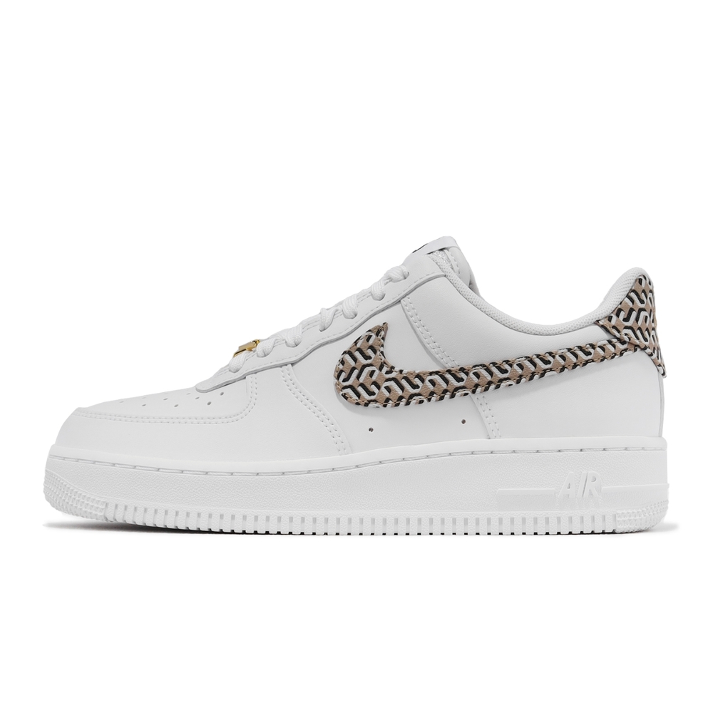 Nike 休閒鞋Wmns Air Force 1 LX 女鞋男鞋白卡其AF1 籃網格DZ2709-100