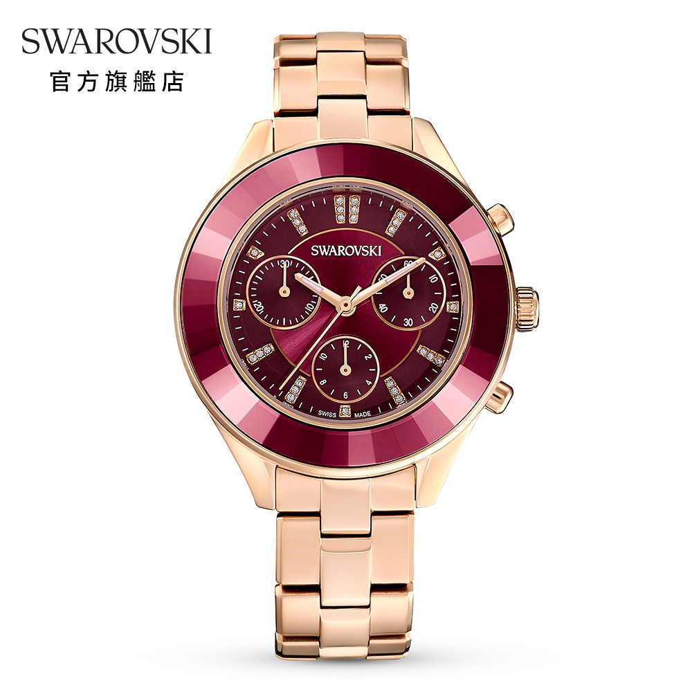 Swarovski 施華洛世奇 Octea Lux Sport 手錶金屬手鏈, ?色, 玫瑰金色潤飾