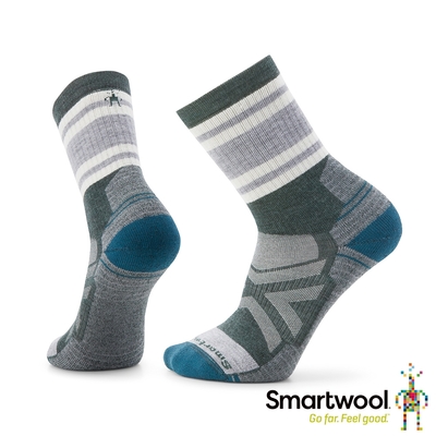 官方直營 Smartwool 機能戶外中級減震印花中長襪 深鼠尾草綠 美麗諾羊毛襪 登山襪 保暖襪 除臭襪