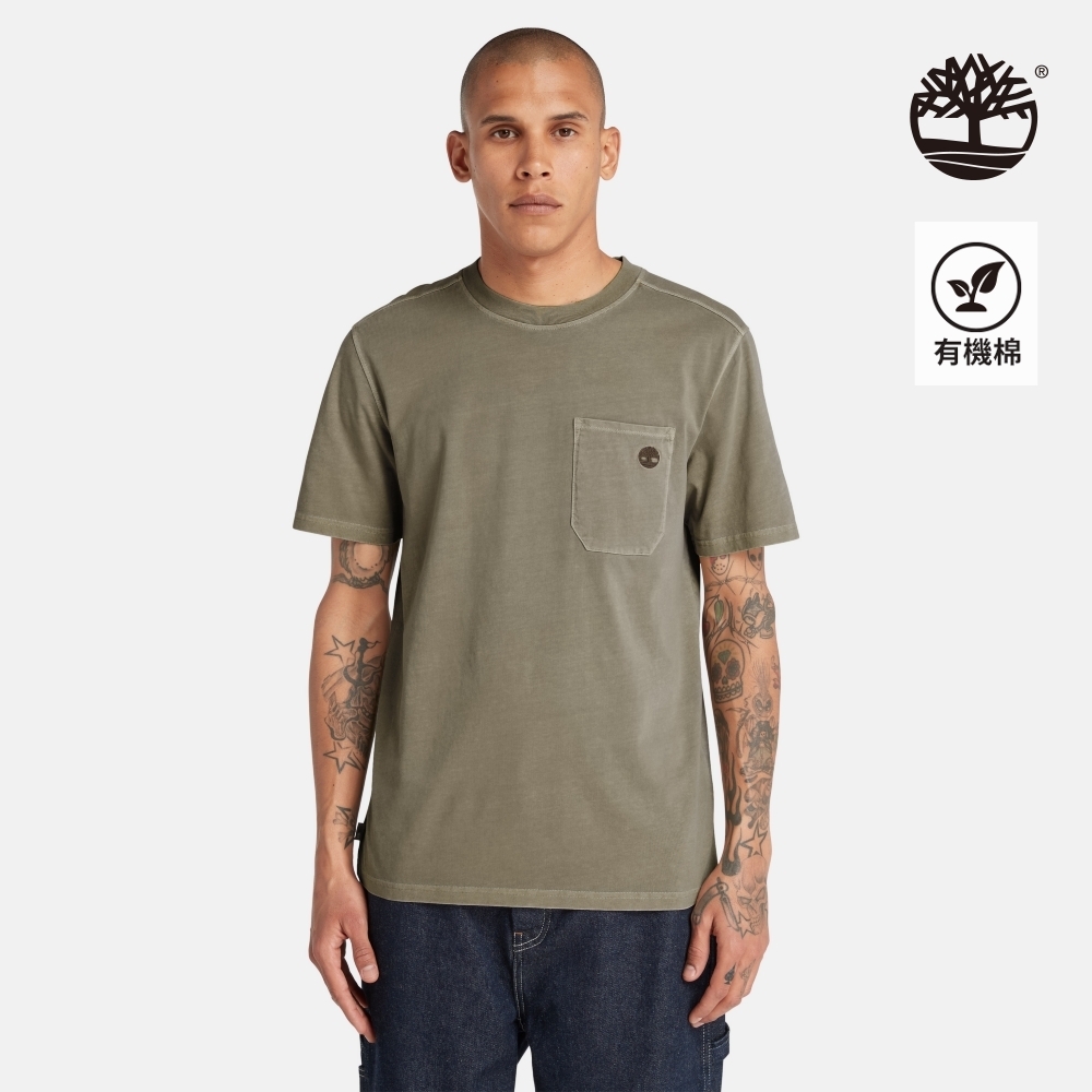 Timberland 男款深橄欖色口袋短袖T恤|A2FBN302