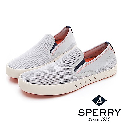 SPERRY 7SEAS 舒適感受無綁帶設計休閒鞋(男款)-淺灰