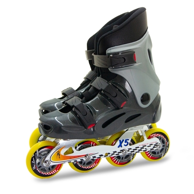 DLD 多輪多 鋁鋁合金底座 專業競速直排輪 溜冰鞋 鐵灰銀 X5 附贈後背包