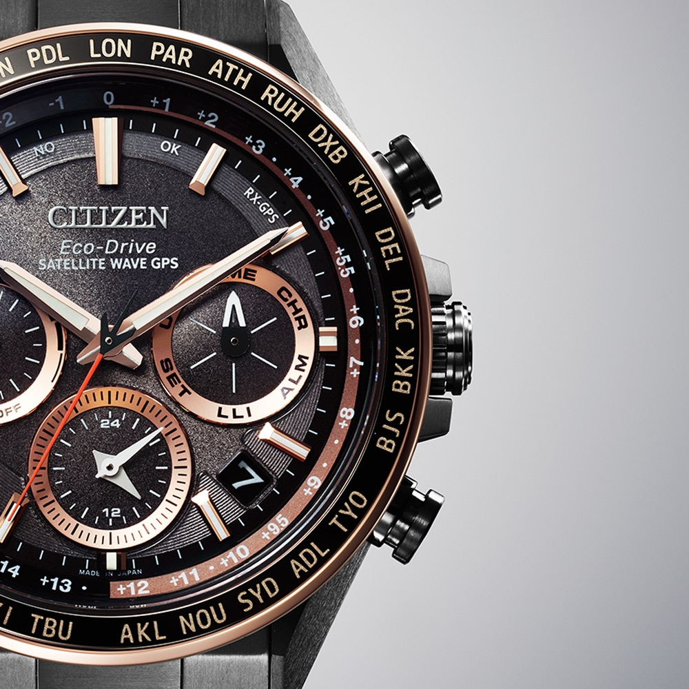 CITIZEN 星辰廣告款鈦金屬GPS衛星光動能電波計時手錶CC4016-67E | GPS