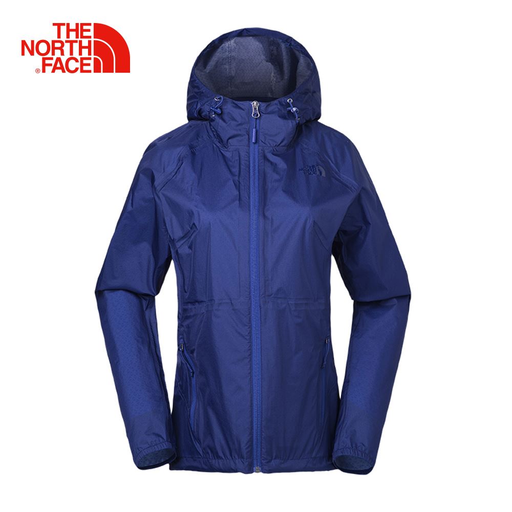 The North Face北面女款藍色防水透氣風衣