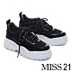 休閒鞋 MISS 21 街頭夜光潮流帥氣綁帶老爹厚底休閒鞋－黑 product thumbnail 1