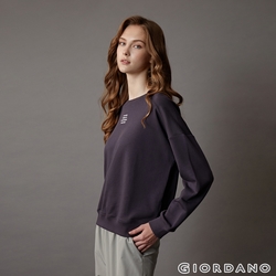 GIORDANO 女裝HYGGE系列落肩上衣 - 59 潛望鏡藍