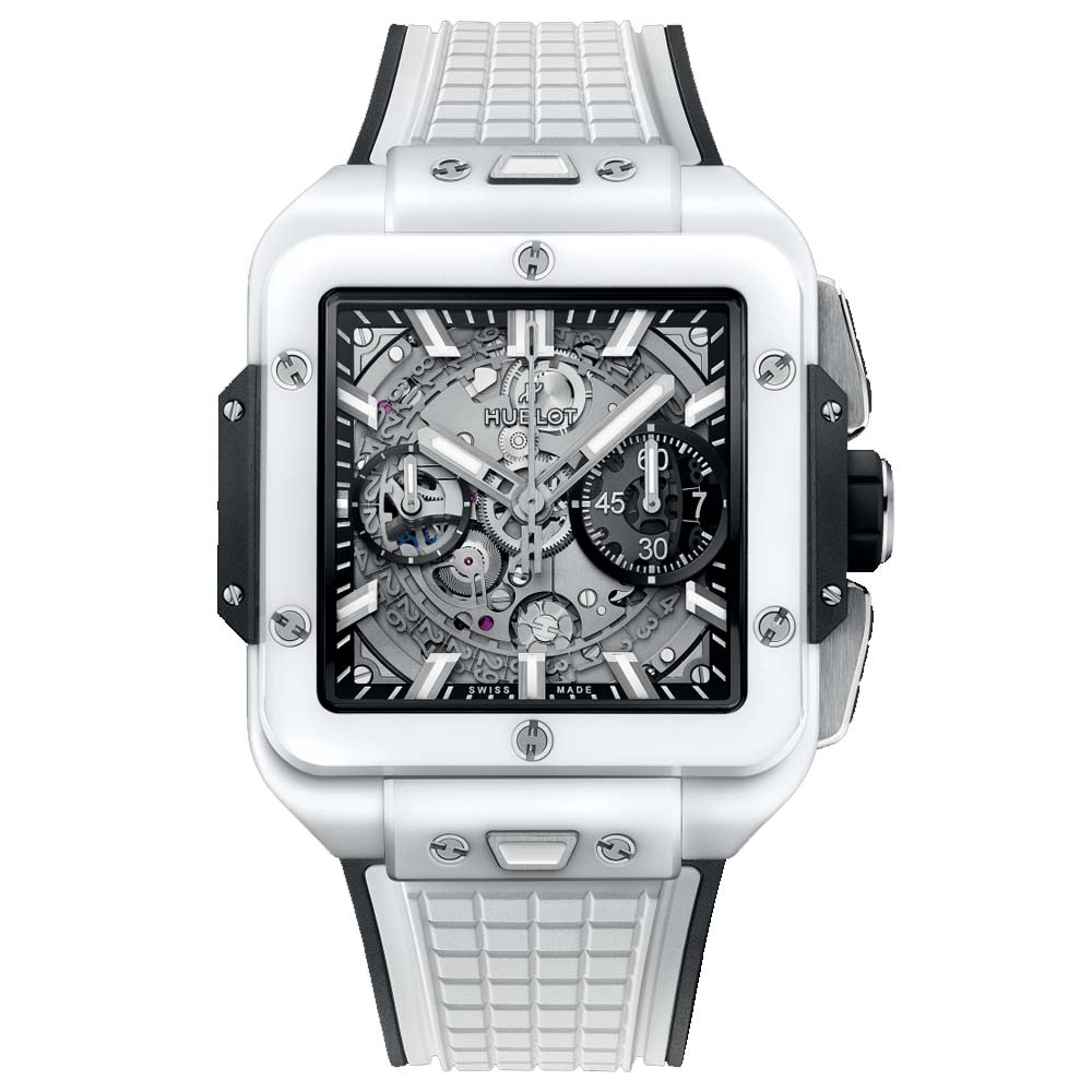 HUBLOT 宇舶 SQUARE BANG UNICO系列 白色陶瓷 42mm HUBLOT